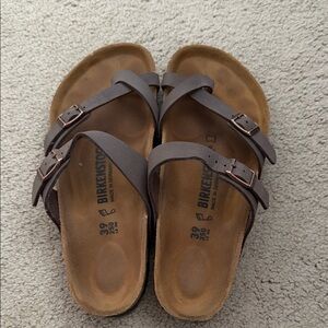 Womens brown leather birkenstock